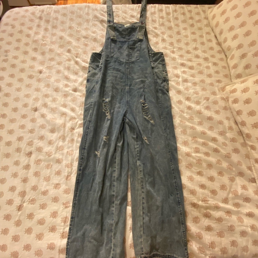 Easel Blue Denim Overalls